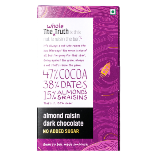 Dark Chocolate 55% With Almond And Raisin 80 GM