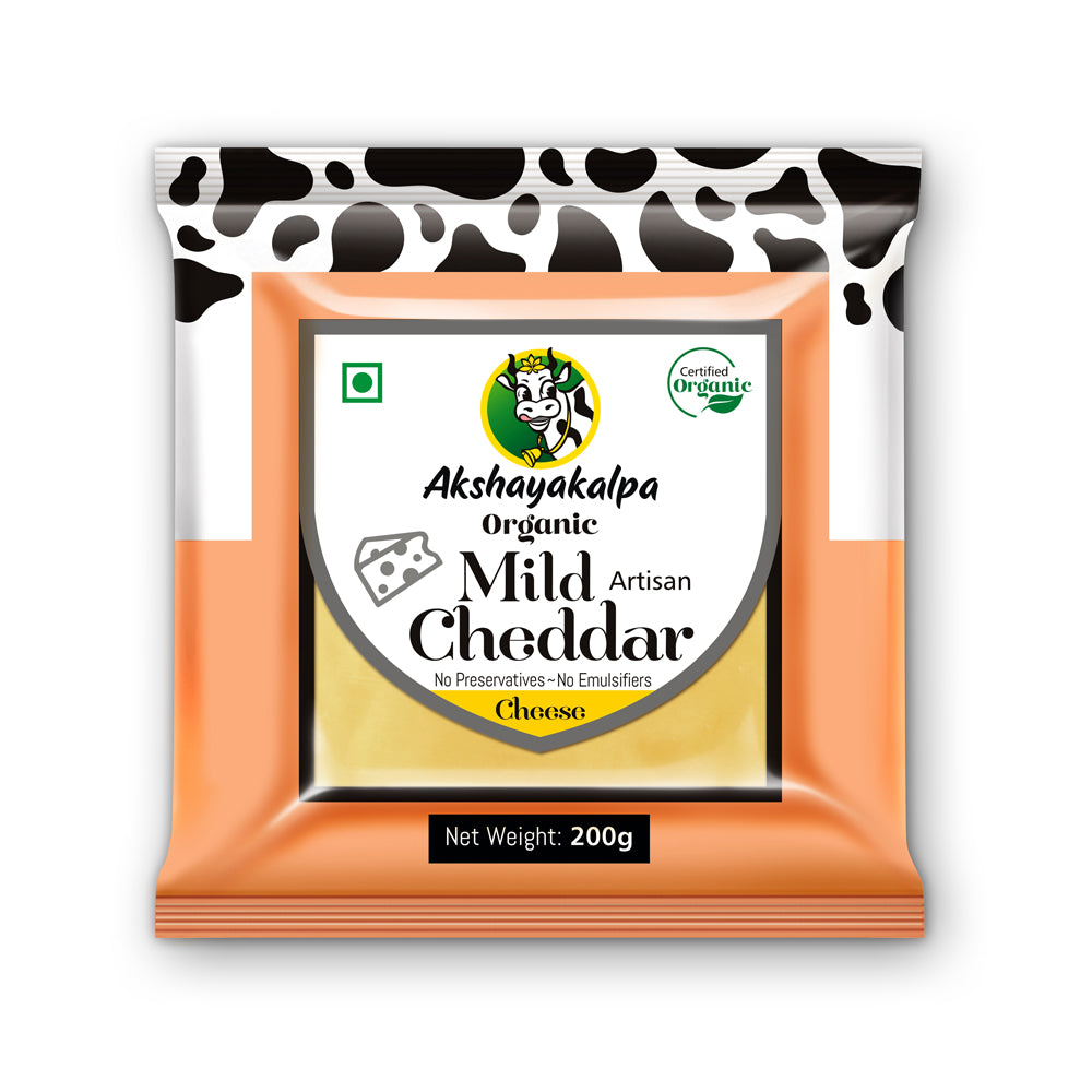 Organic Cheddar Plain Young 200 GM