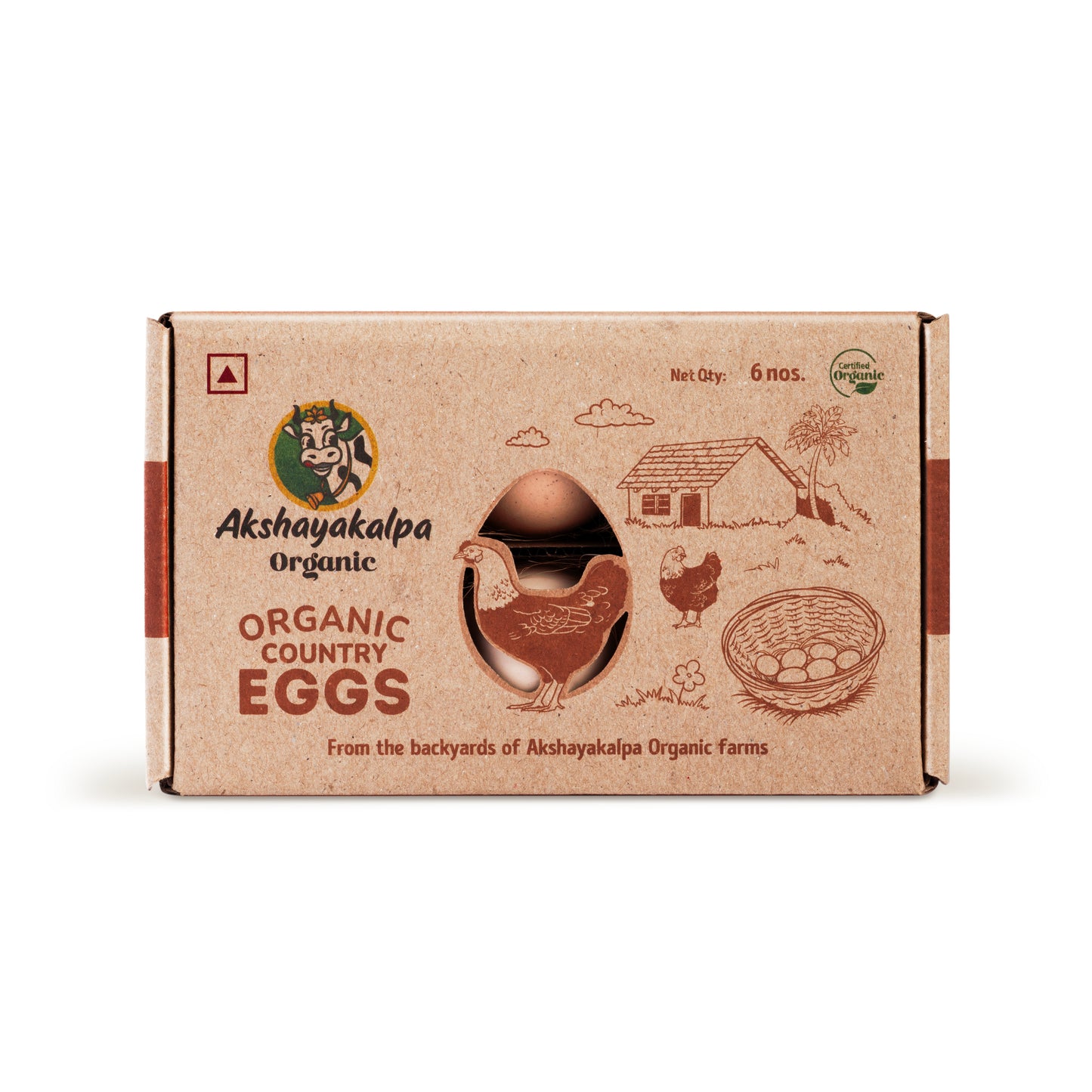 Organic Country Eggs 6 PCS