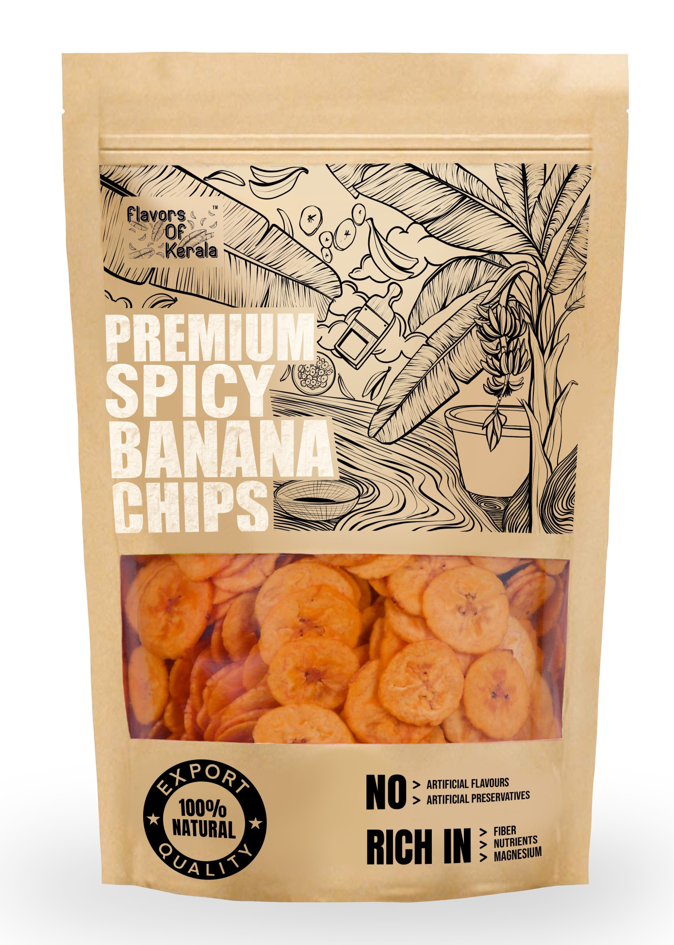 Premium Spicy Banana Chips In Coconut Oil 150 g