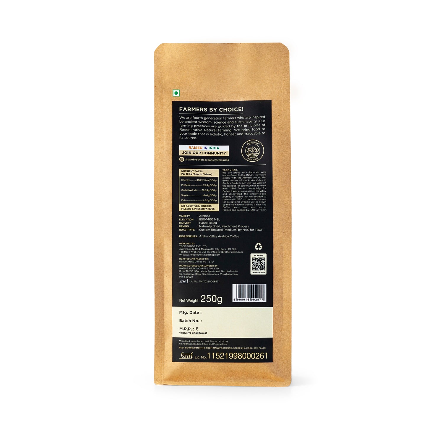 Filter Coffee Native Araku Valley Coffee 250 g