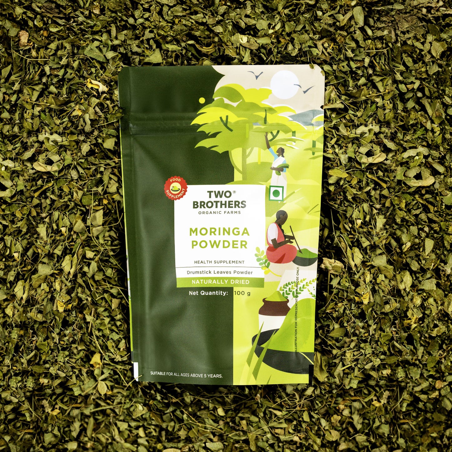 Natural Dried Moringa Powder Pouch 100 g