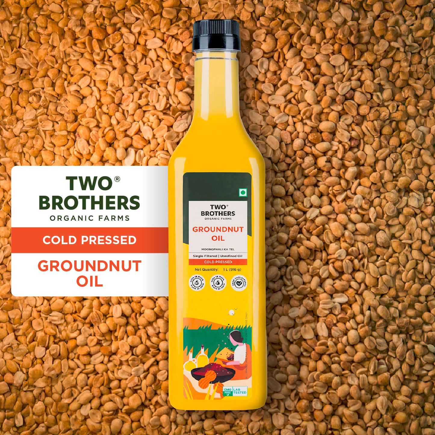 Peanut Oil Wood Pressed Single Filtered Plast 1 ltr