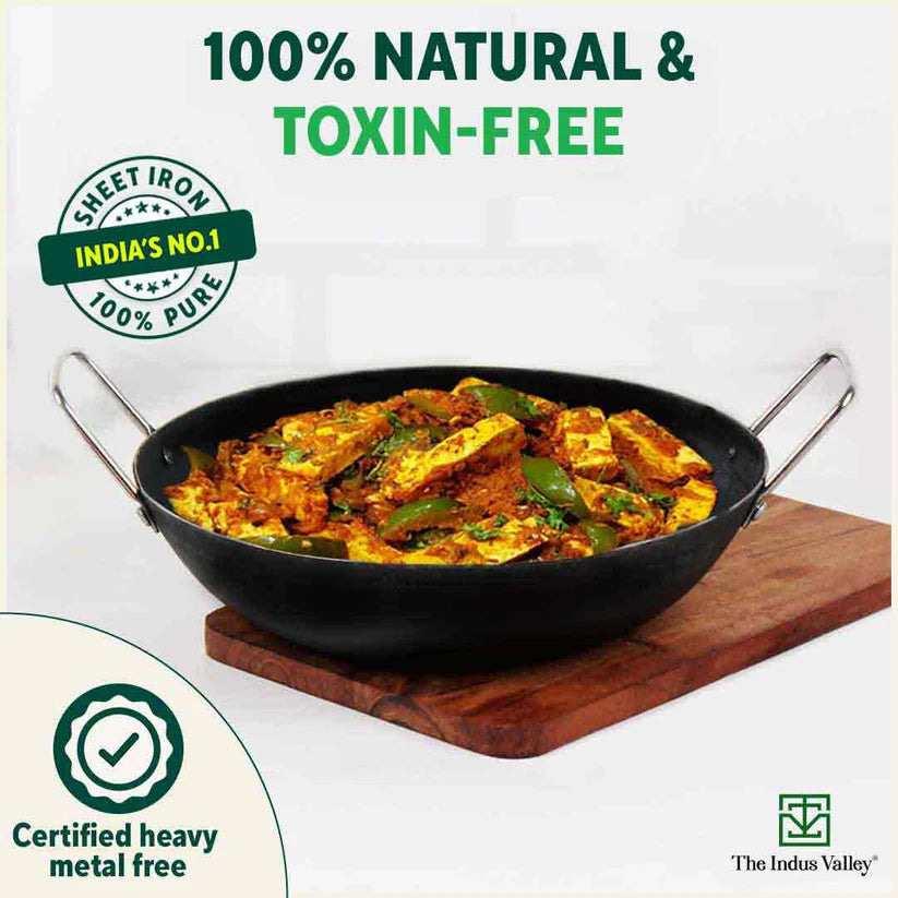 Iron Kadai With Flat Base - 8Inch 1 Pcs