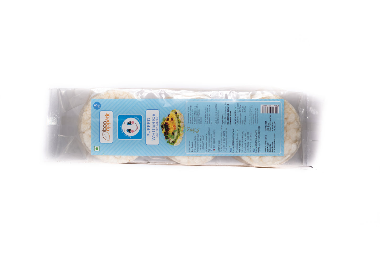 Organic Puffed White Rice Cakes Lightly Salte 125 GM