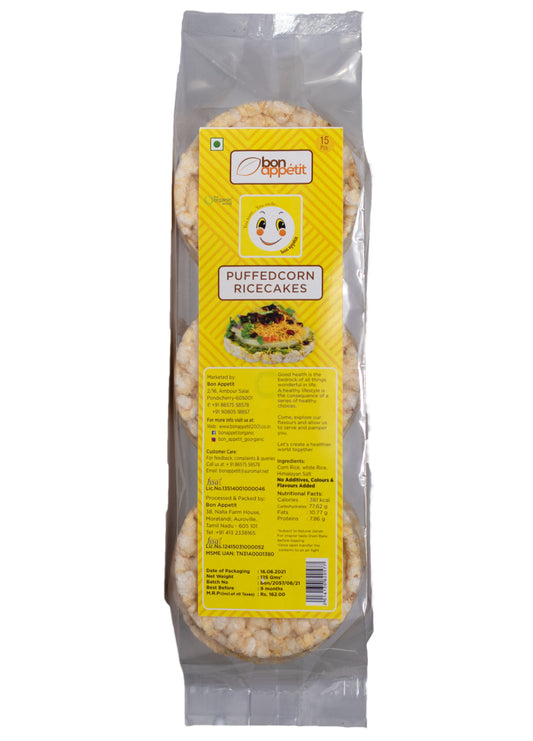 Organic Puffed Corn Rice Cakes 125 GM
