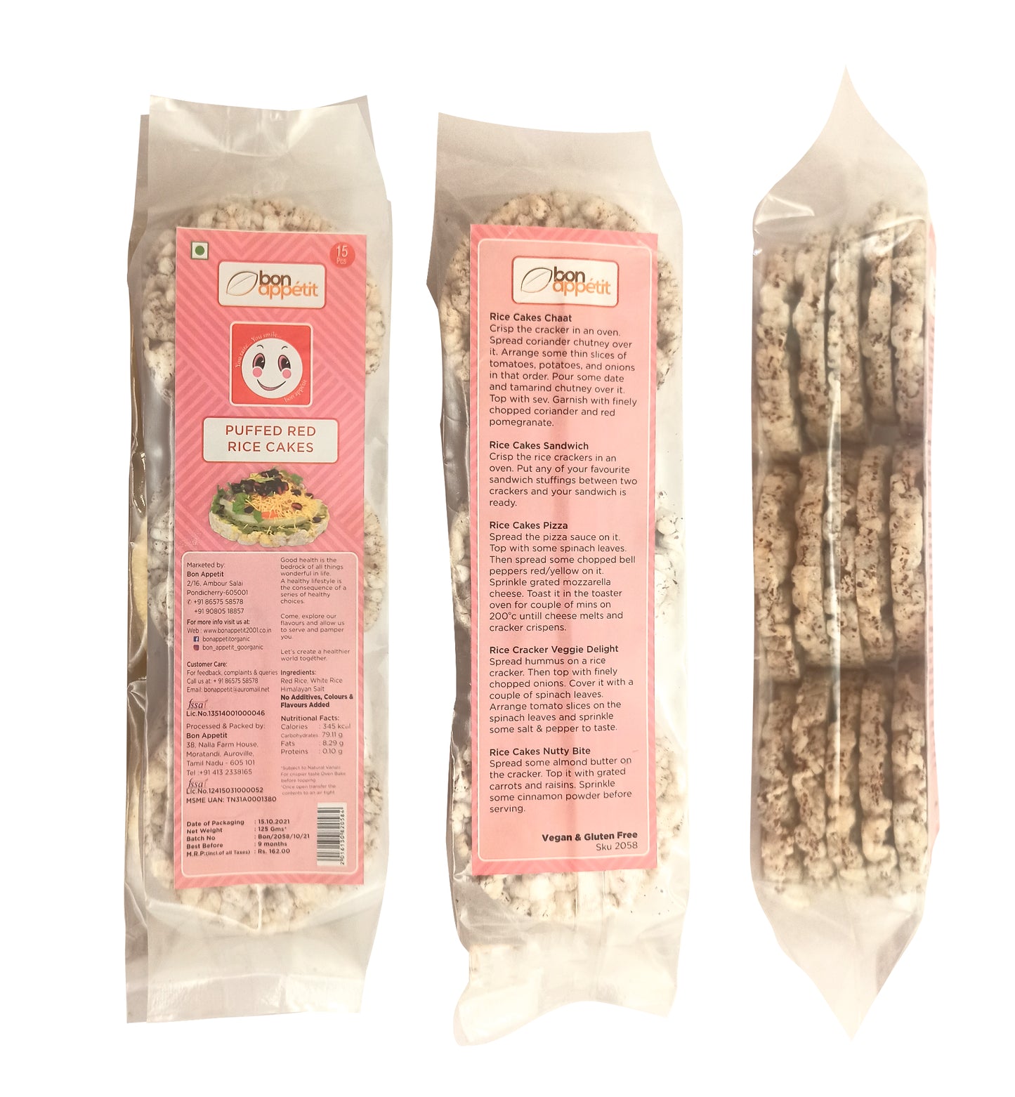 Organic Puffed Red Rice Cakes 125 GM