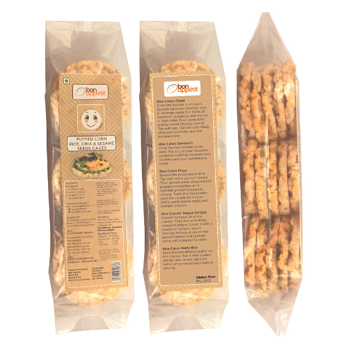 Organic Puffed Corn Rice & Chia Sesame Seeds 125 GM