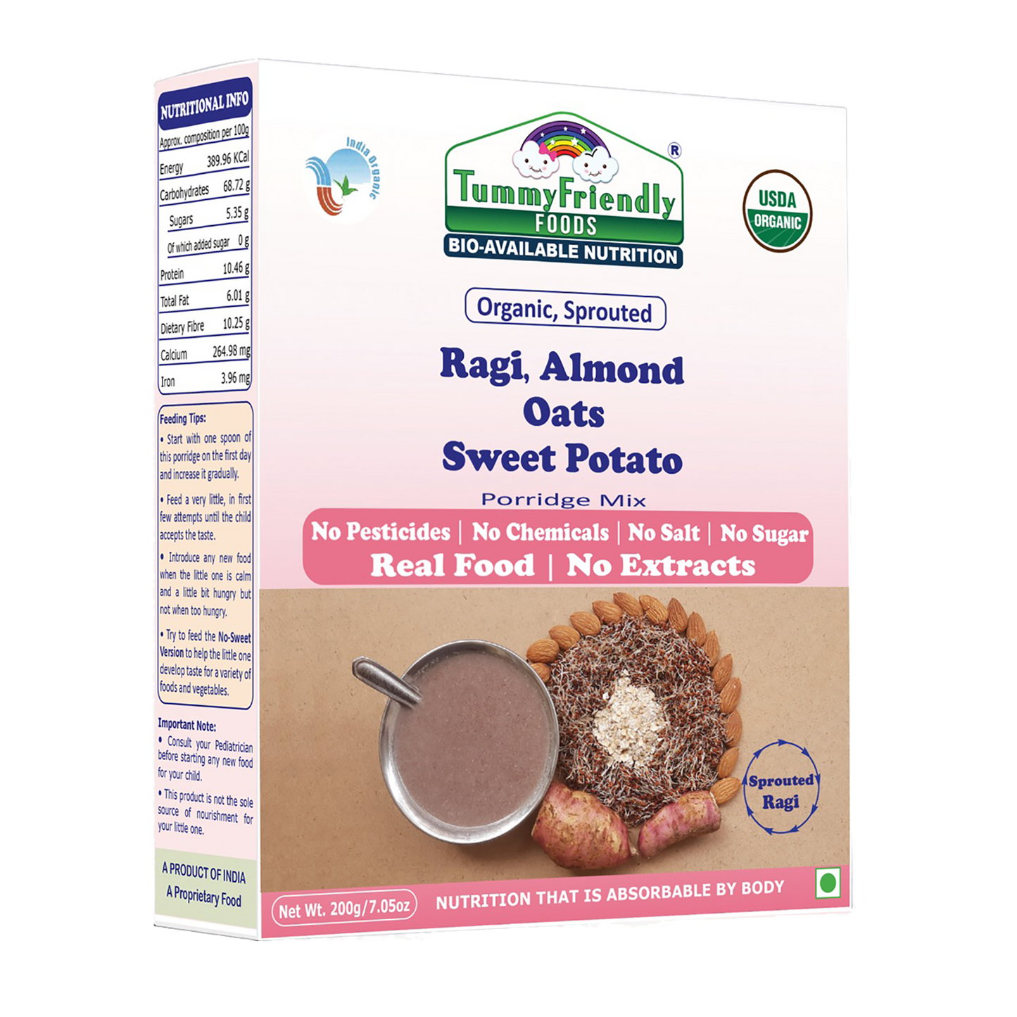Organic Sprouted Ragi Almond Oats Sweet Potat 200 GM
