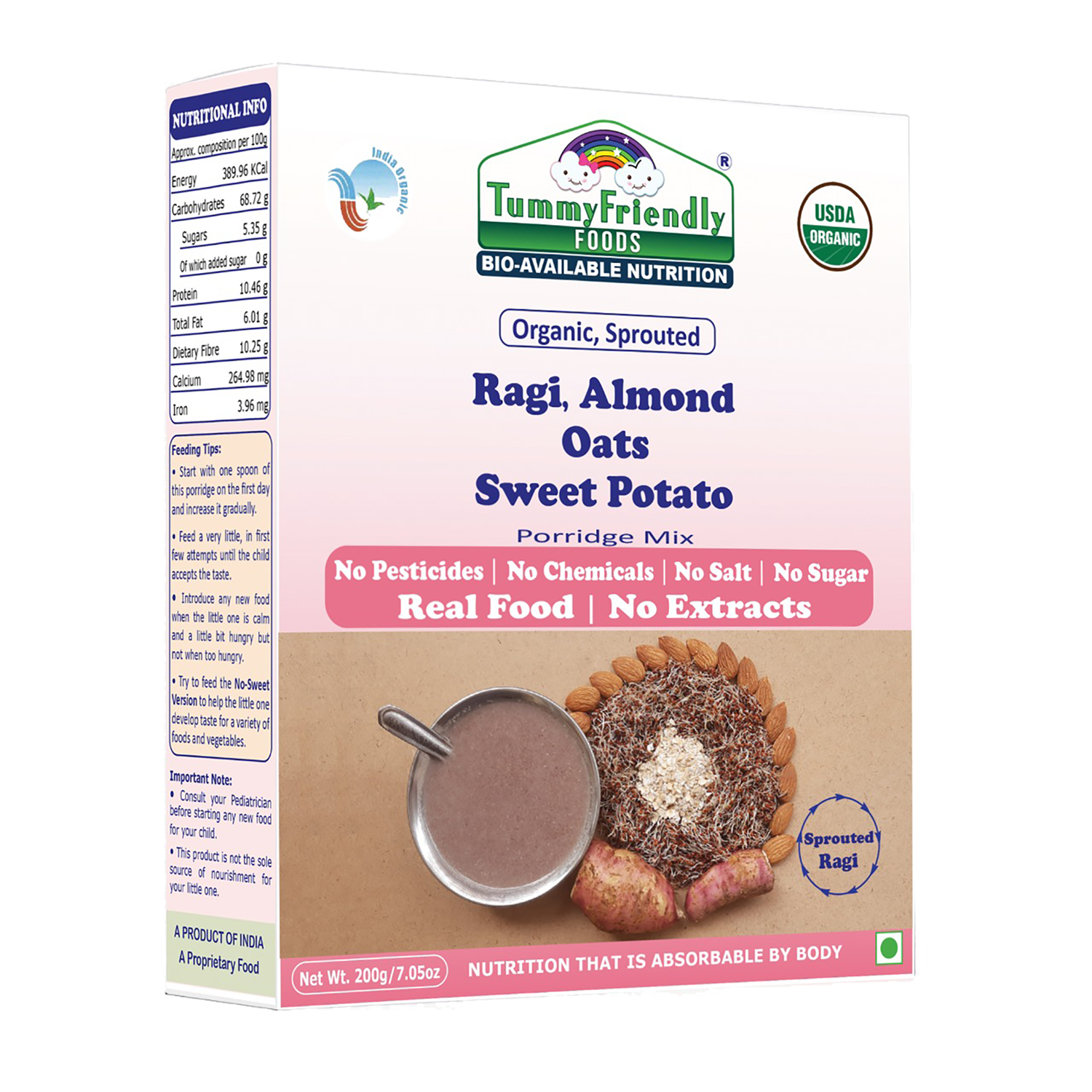 Organic Sprouted Ragi Almond Oats Sweet Potat 200 GM