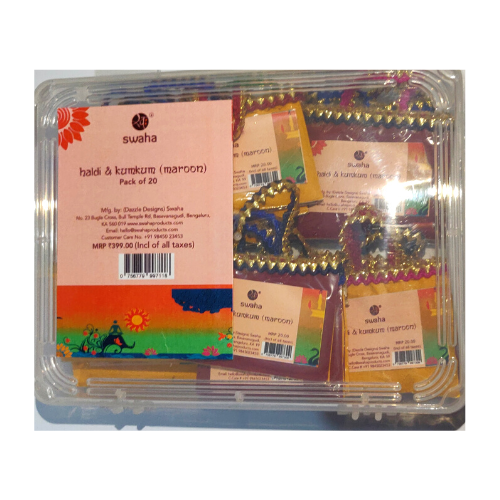 Haldi And Kumkum Maroon 20 PCS