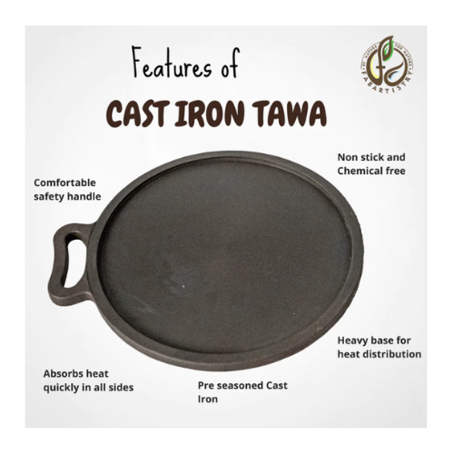 Pre Seasoned Cast Iron Dosa Tawa 2500 GM