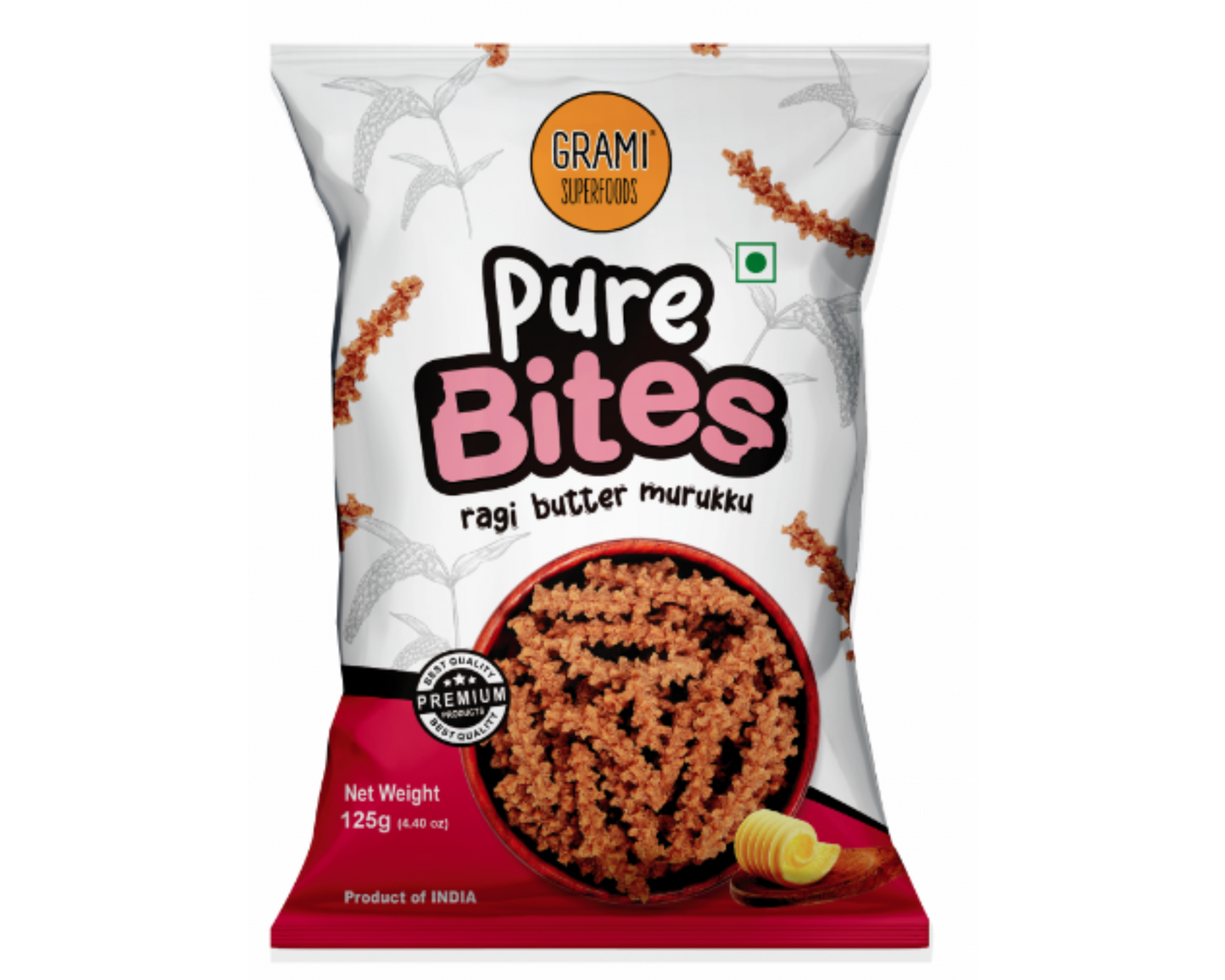 Pure Bites Ragi Butter Murukku 125 GM