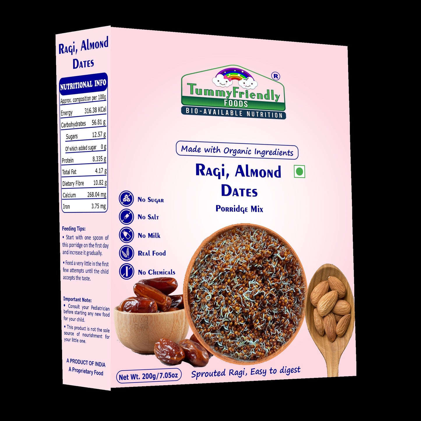 Sprouted Ragi Almond Dates Porridge Mix 200 GM