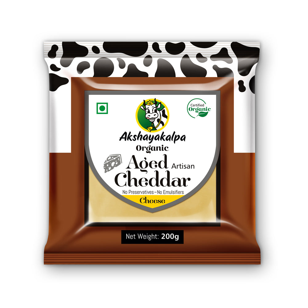 Organic Cheddar Plain Aged 200 GM