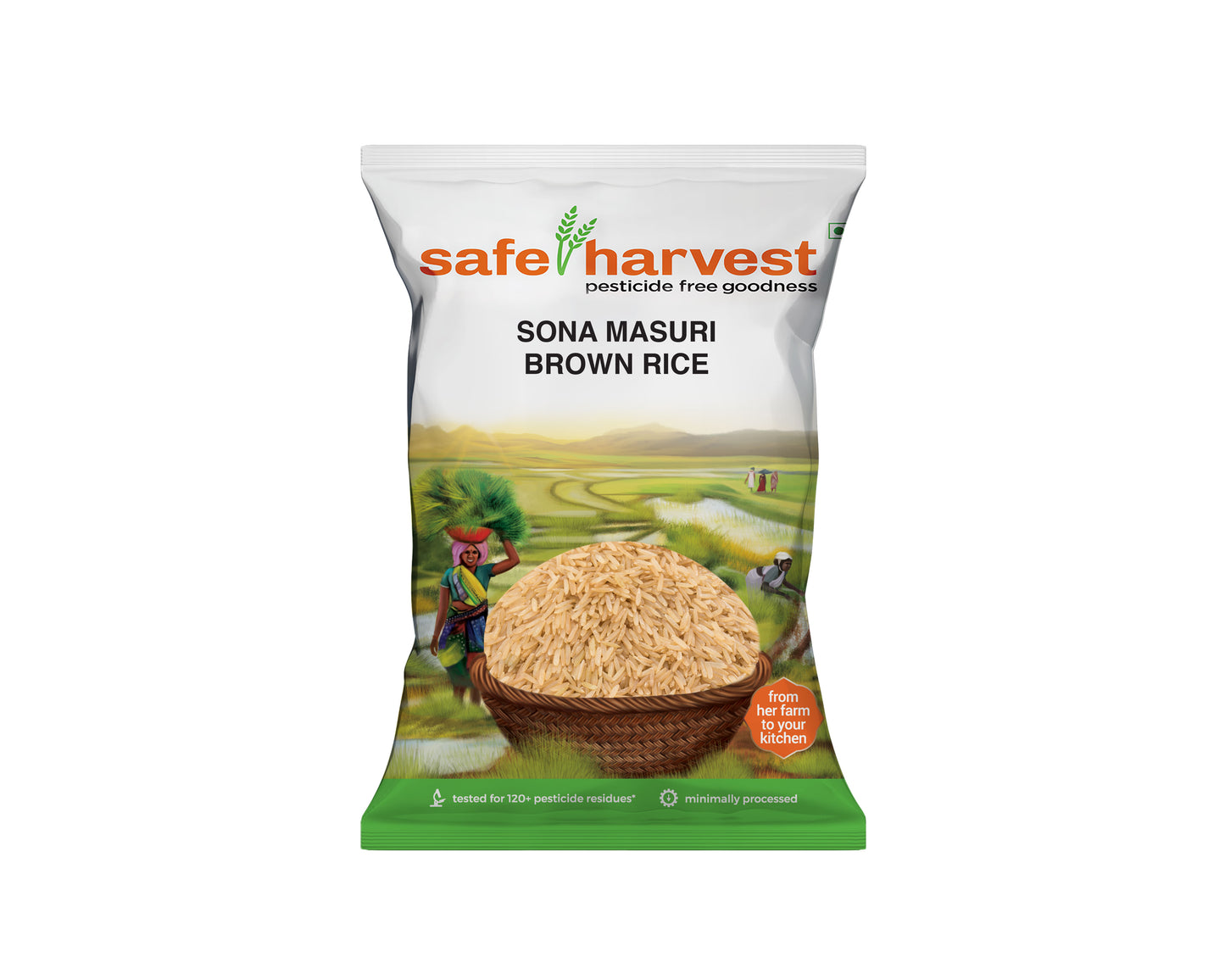 Pesticide Free Sona Masoori Unpolished Brown 5 KG