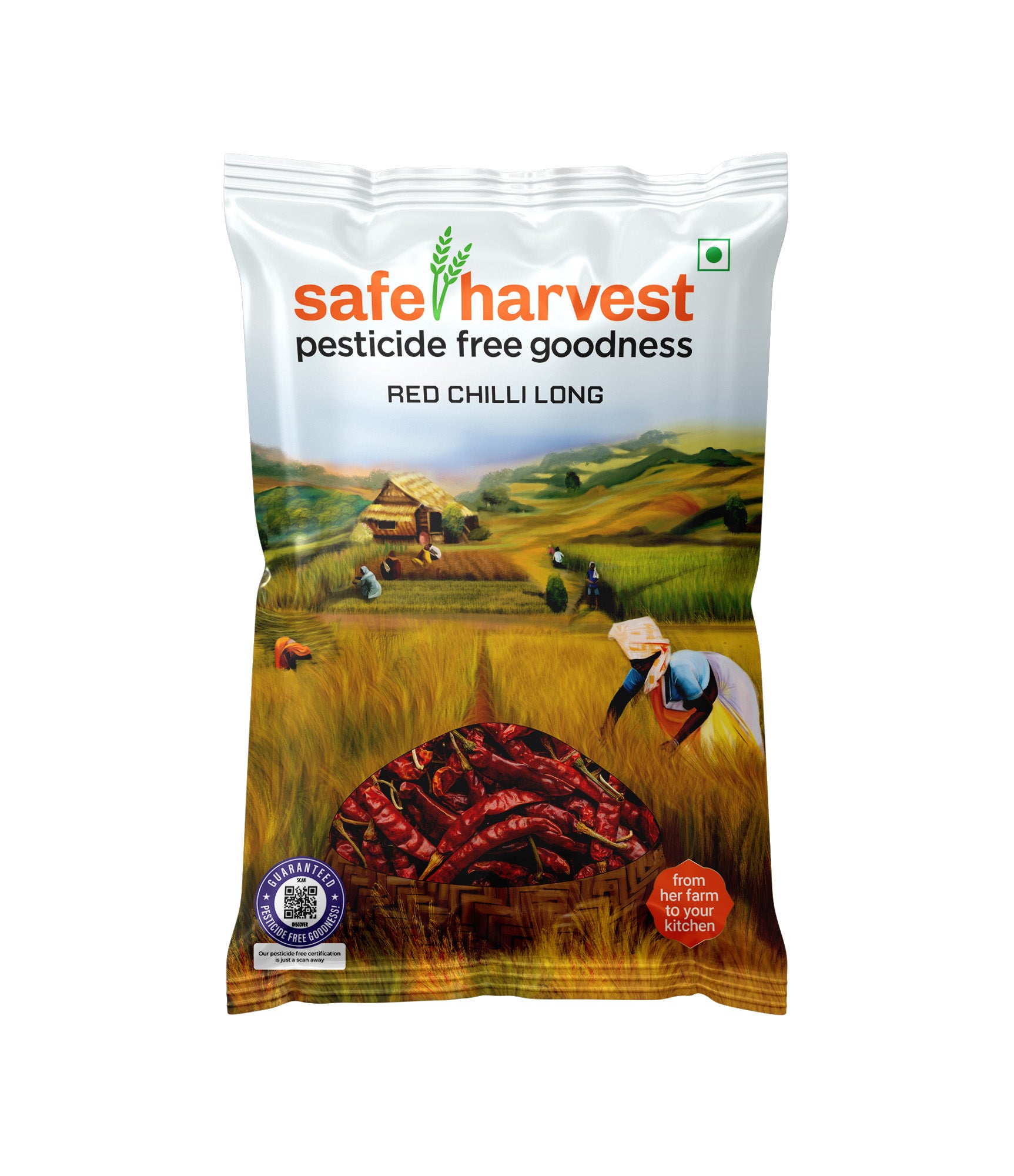 Pesticide Free Red Chilli Long 200 GM