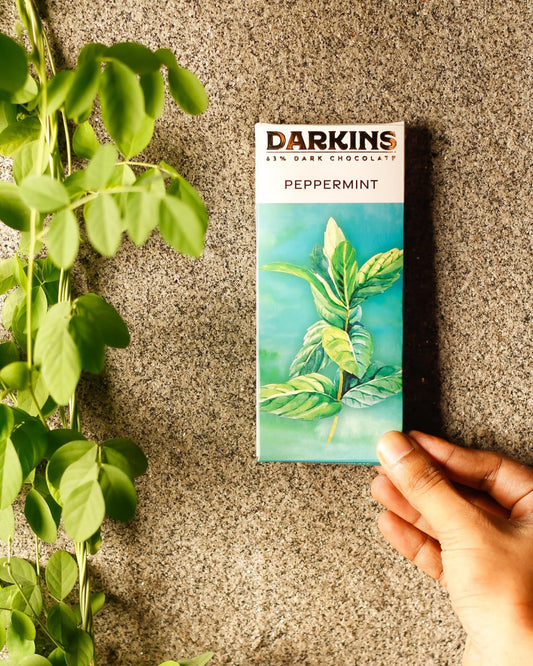 63% Artisanal Dark Chocolate With Peppermint 50 GM