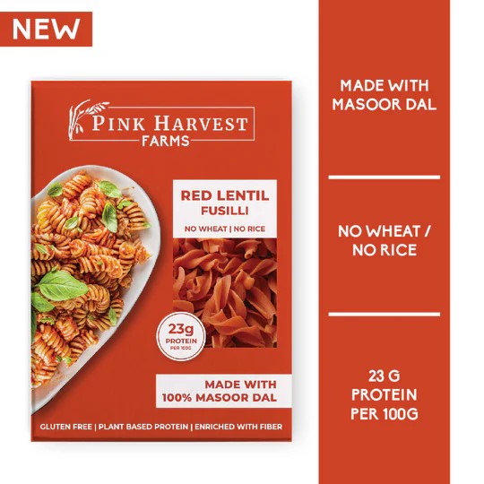 Red Lentil Fusilli Pasta 200 GM