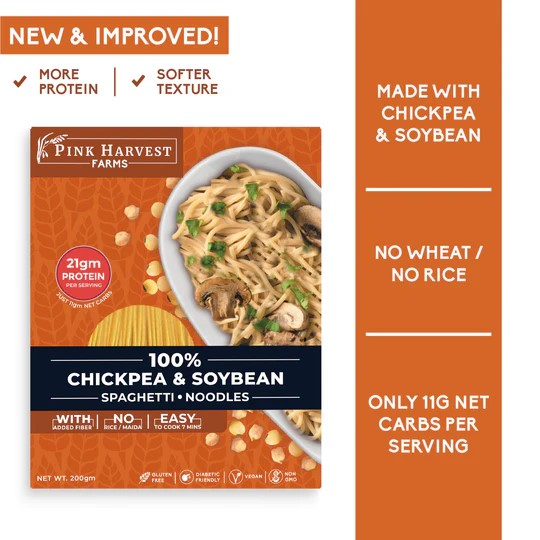 100% Chickpea & Soyabean Spaghetti Noodles 200 GM