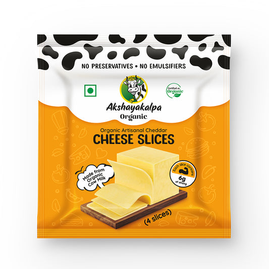 Organic Cheddar Slice Cheese 100 GM
