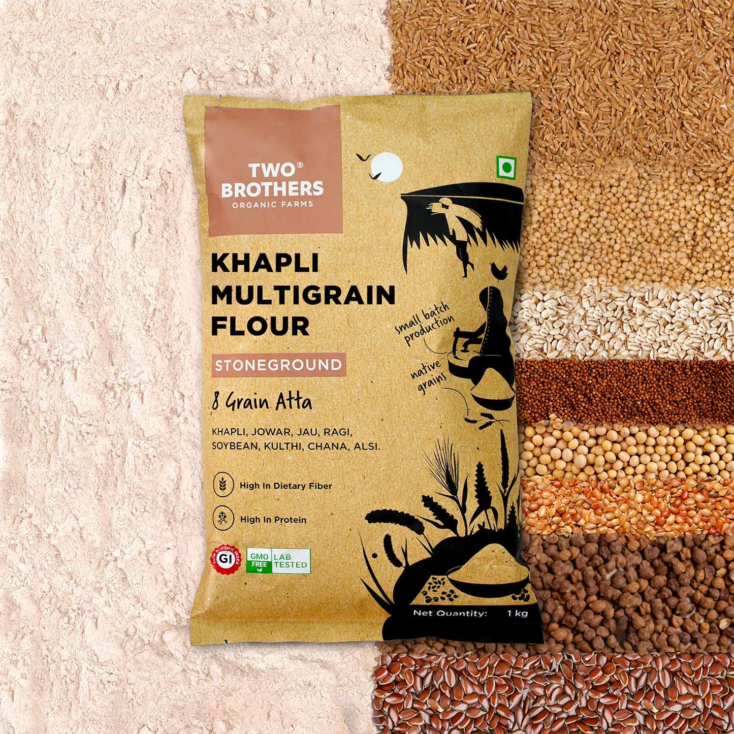 Khapli Multigrain Atta 8 Grains In 1 1 kg