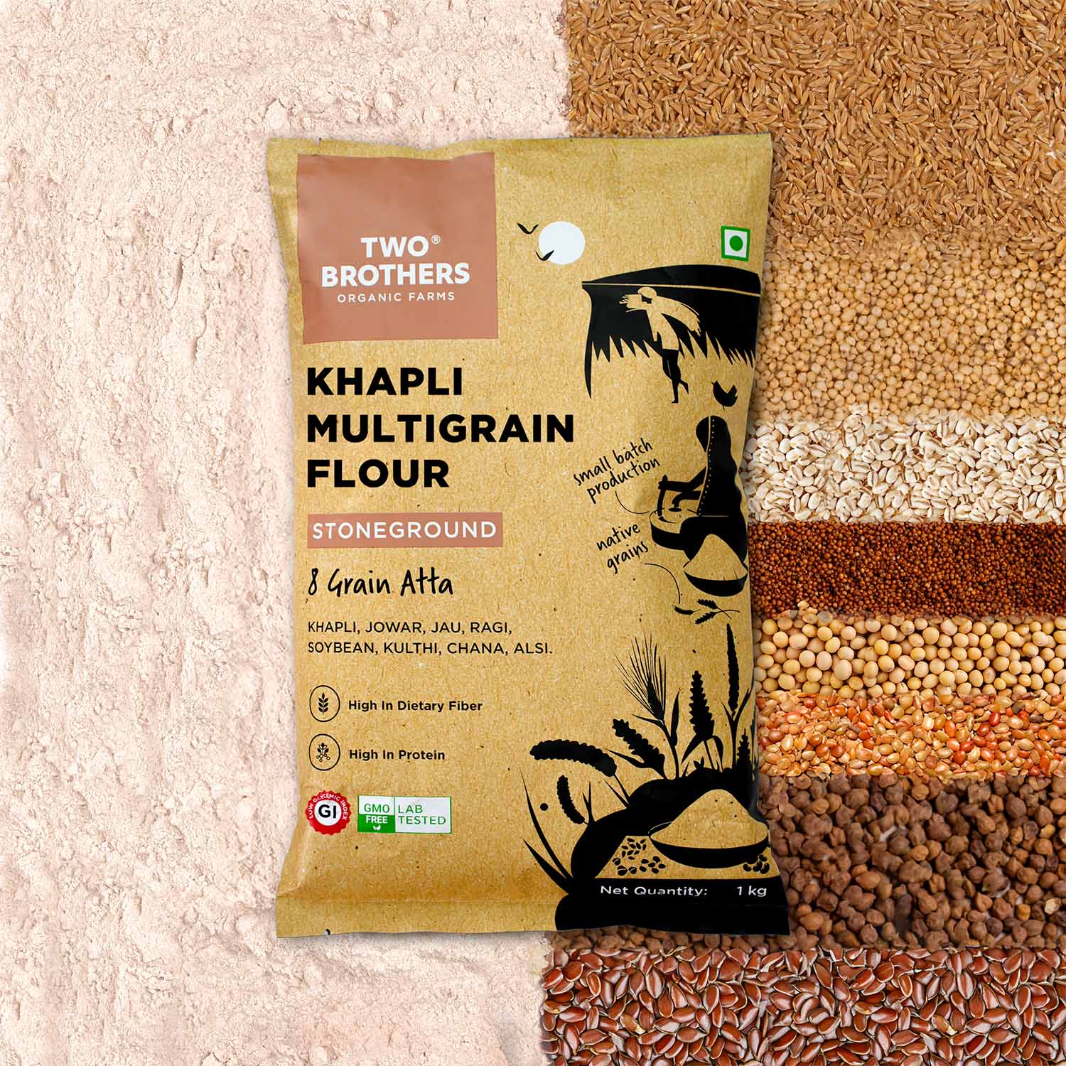 Khapli Multigrain Atta 8 Grains In 1 1 kg