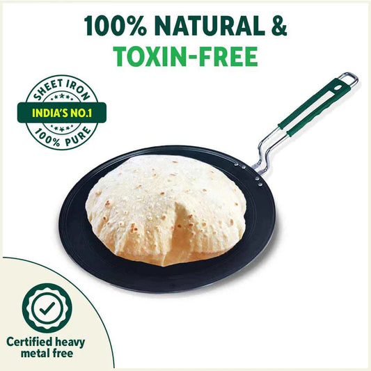 Concave Iron Tawa 10 With With Silicone Handl 1 Pcs