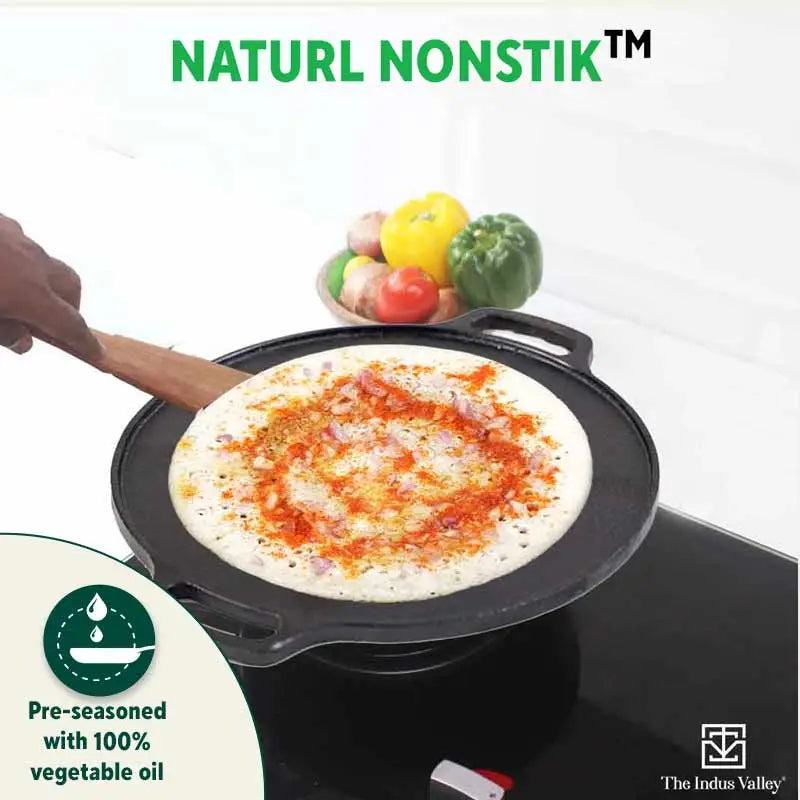 Cast Iron Double Handle Tawa (12Inch) 1 Pcs