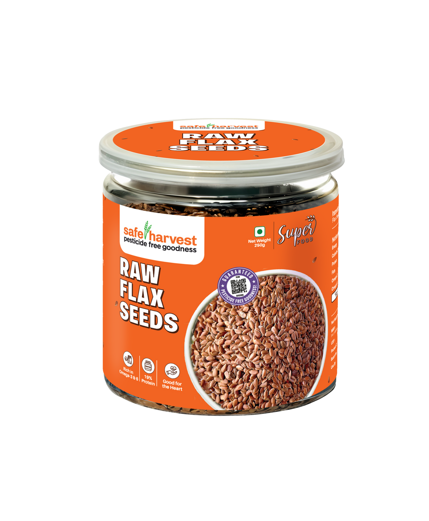 Pesticide Free Raw Flax Seeds 250 g